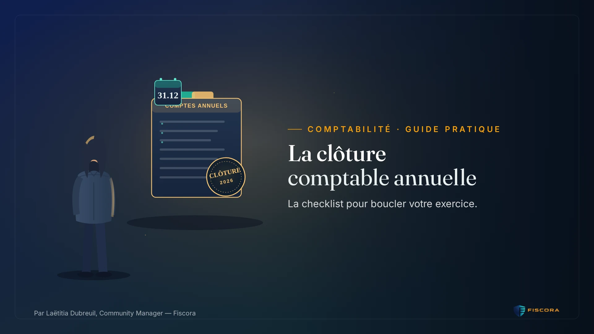 Illustration d'un dossier de comptes annuels prêt pour la clôture comptable