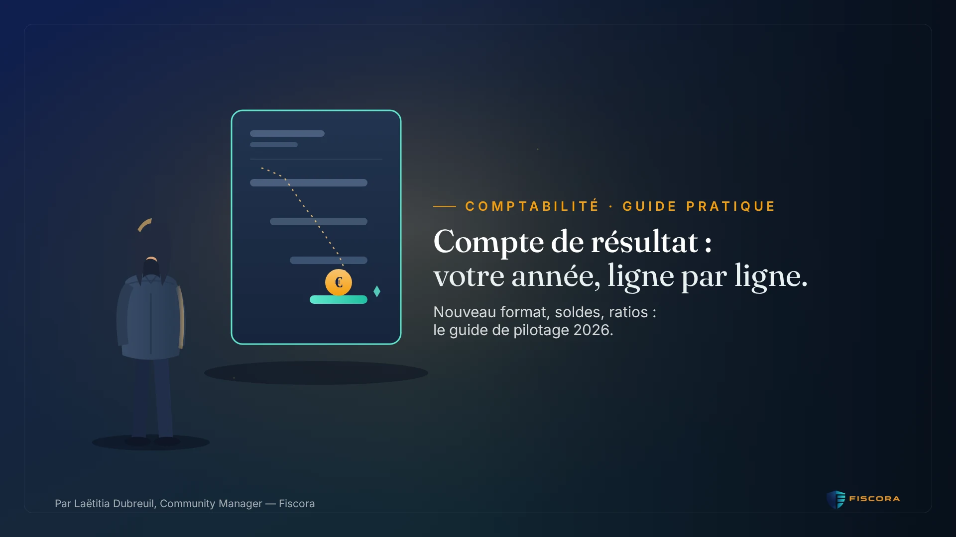 Entrepreneuse analysant ligne à ligne son compte de résultat 2026 au nouveau format
