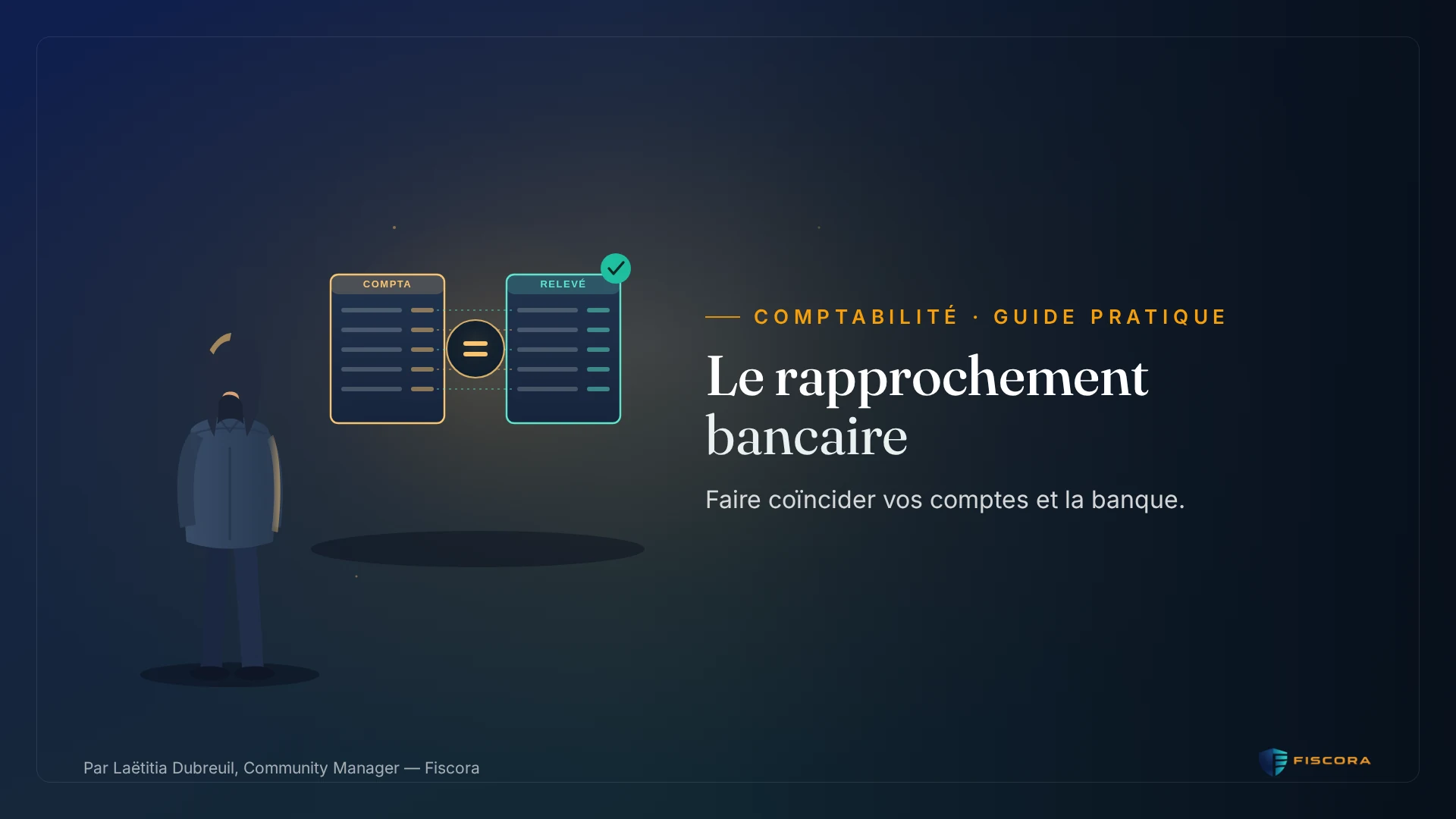 Relevé bancaire et grand livre comptable posés côte à côte, symbolisant le pointage et le rapprochement des opérations d'une entreprise