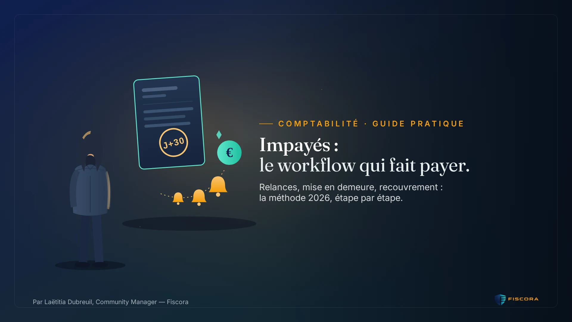 Entrepreneur passant en revue son échéancier de factures et préparant ses relances clients en 2026
