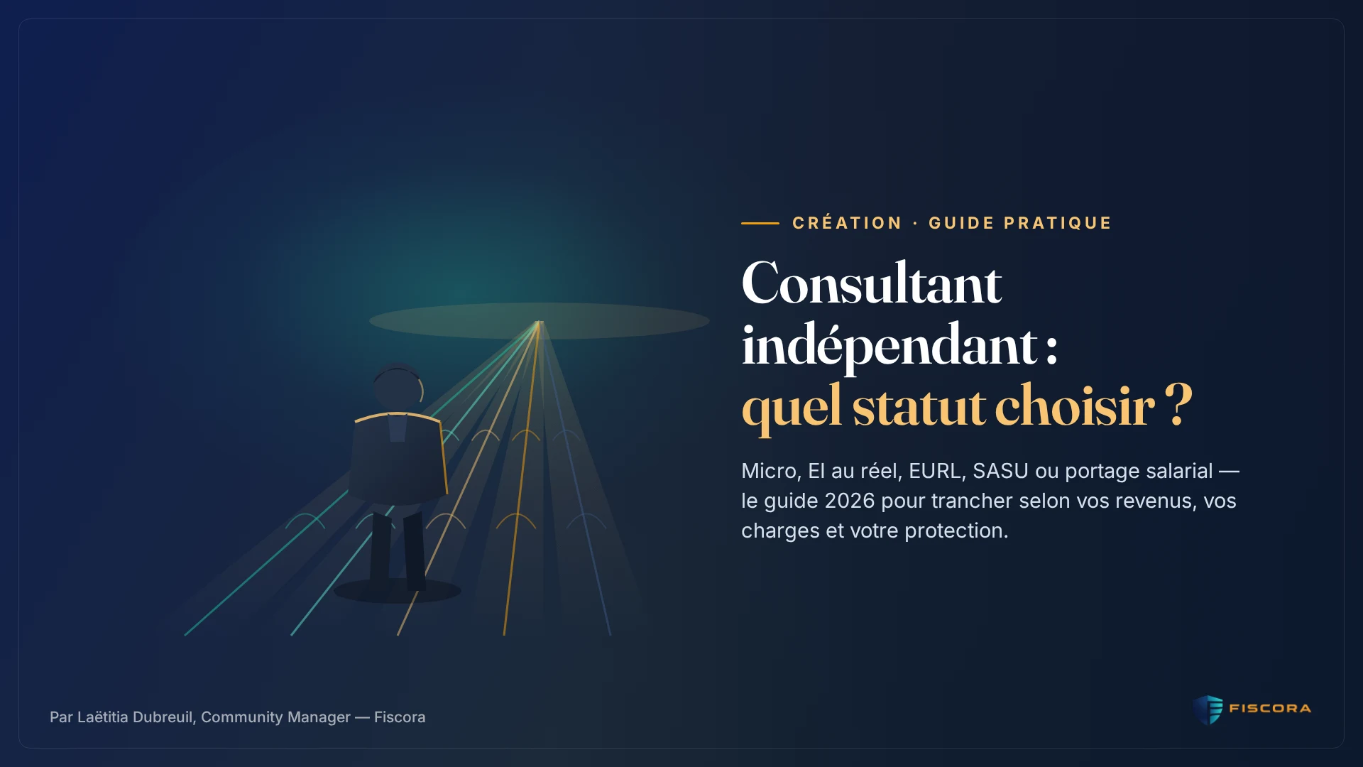 Illustration de cinq chemins symbolisant les statuts juridiques possibles pour un consultant indépendant
